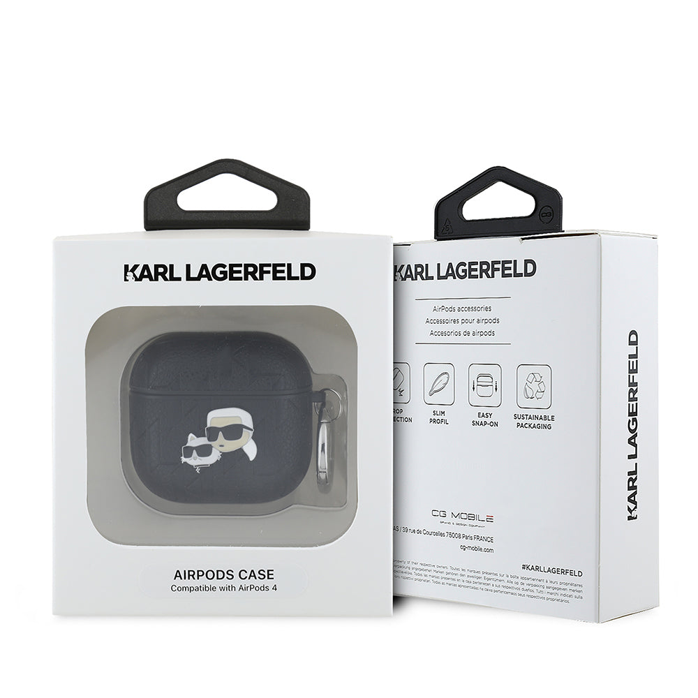 Airpods 4 Kılıf Karl Lagerfeld Orjinal Lisanslı Monogram Silikon Kılıf