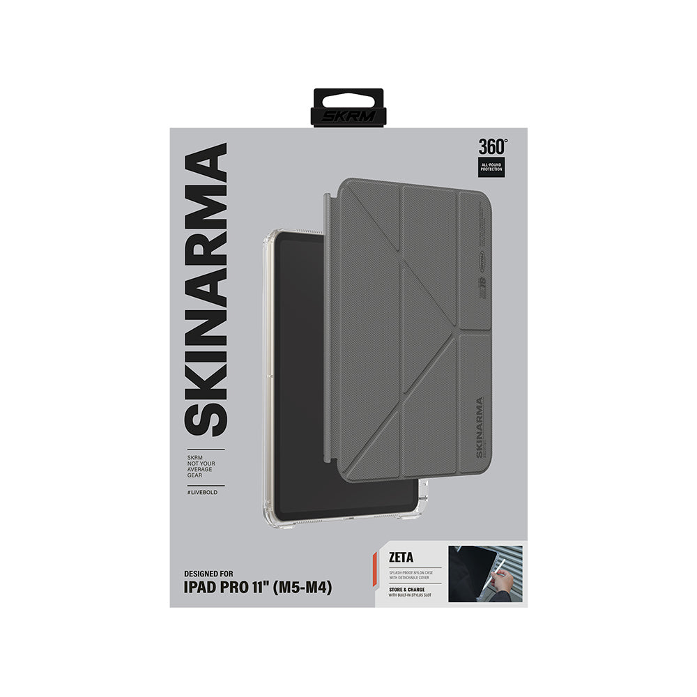 iPad Pro 11 2024 Kılıf Skinarma Kalemlikli Arkası Şeffaf Standlı Magnetik Zeta Kılıf