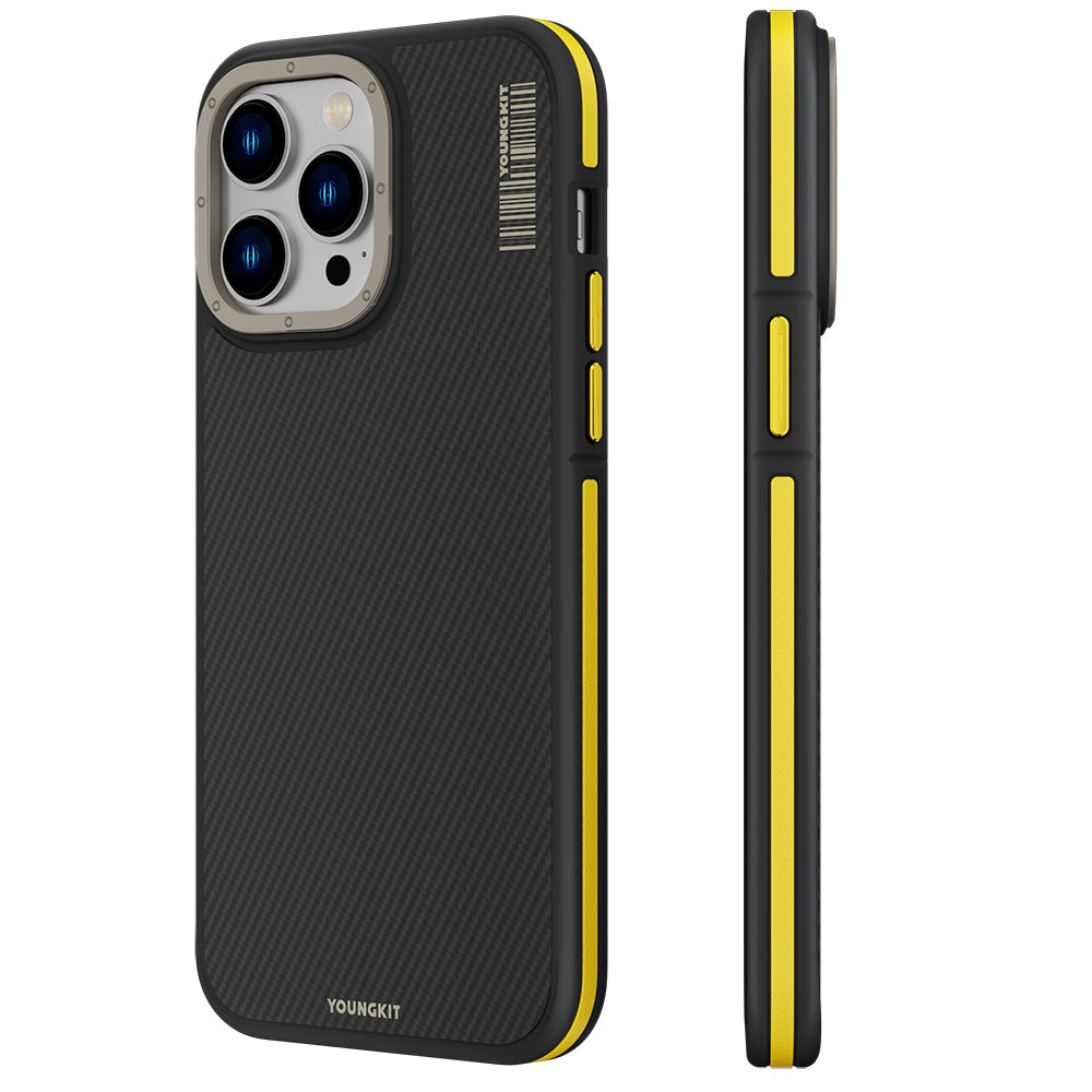 iPhone 13 Pro Max Kılıf M-safe Şarj Özellikli YoungKit 600D Kevlar Kılıf
