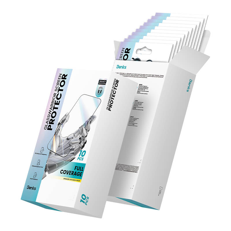 iPhone 14 Pro Max Benks Glass Warrior Privacy HD Cam Ekran Koruyucu 10'lu Paket