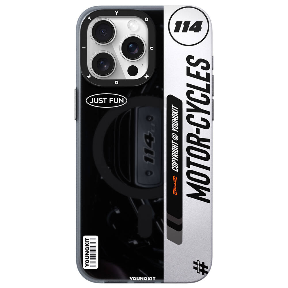 iPhone 14 Pro Max Kılıf M-safe Şarj Özellikli Youngkit Motorcycle Legend Serisi Kılıf