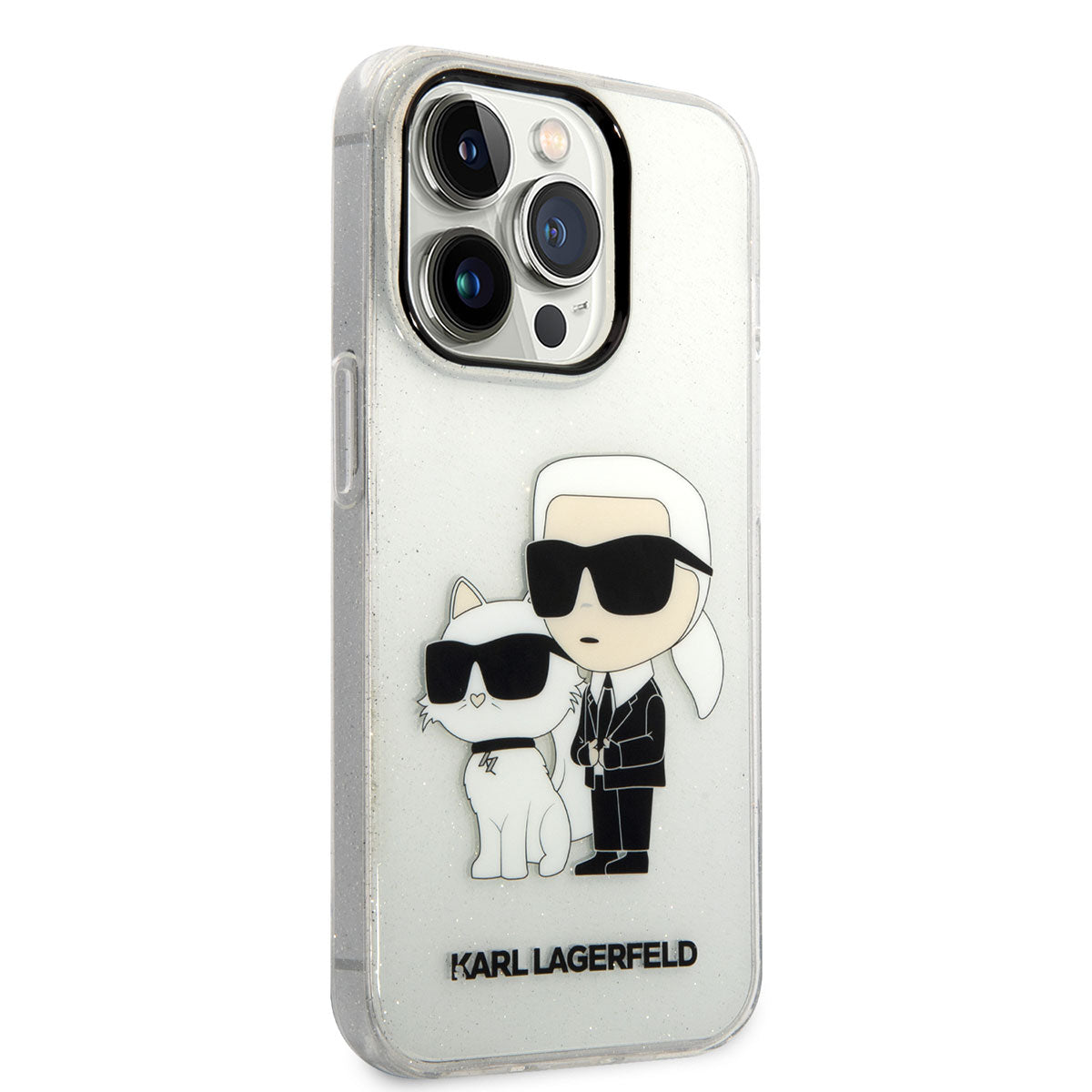 iPhone 14 Pro Max Kılıf Karl Lagerfeld Transparan Simli K&C Dizayn Kılıf