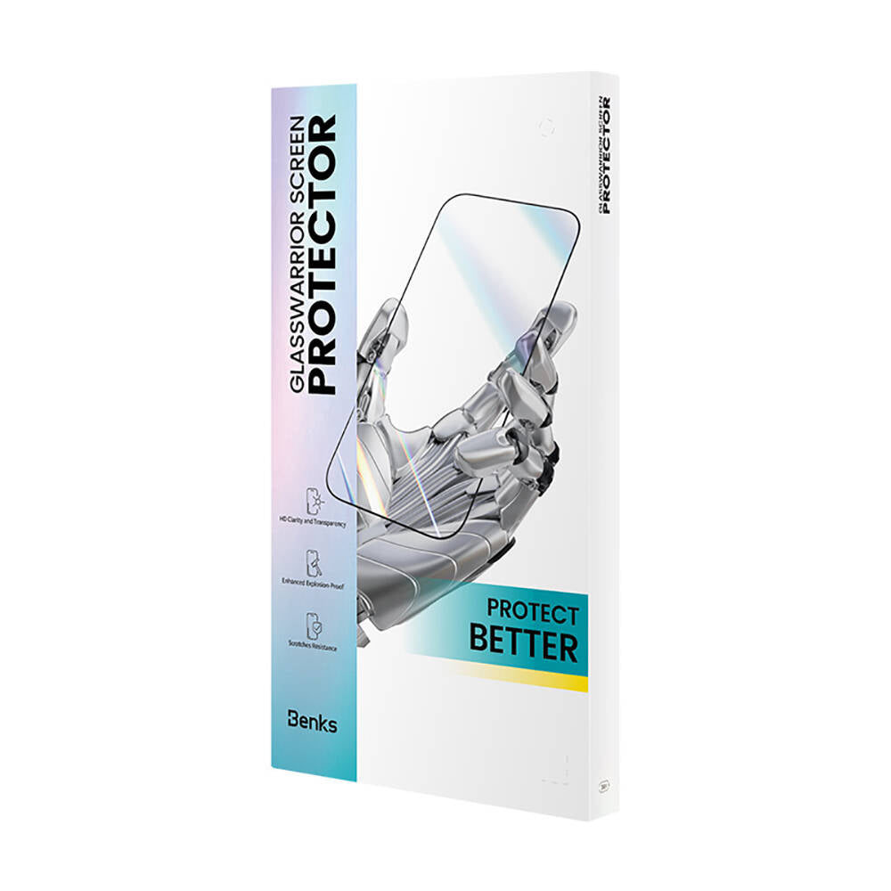 iPhone 15 Benks Glass Warrior HD Cam Ekran Koruyucu + Kolay Uygulama Aparatlı