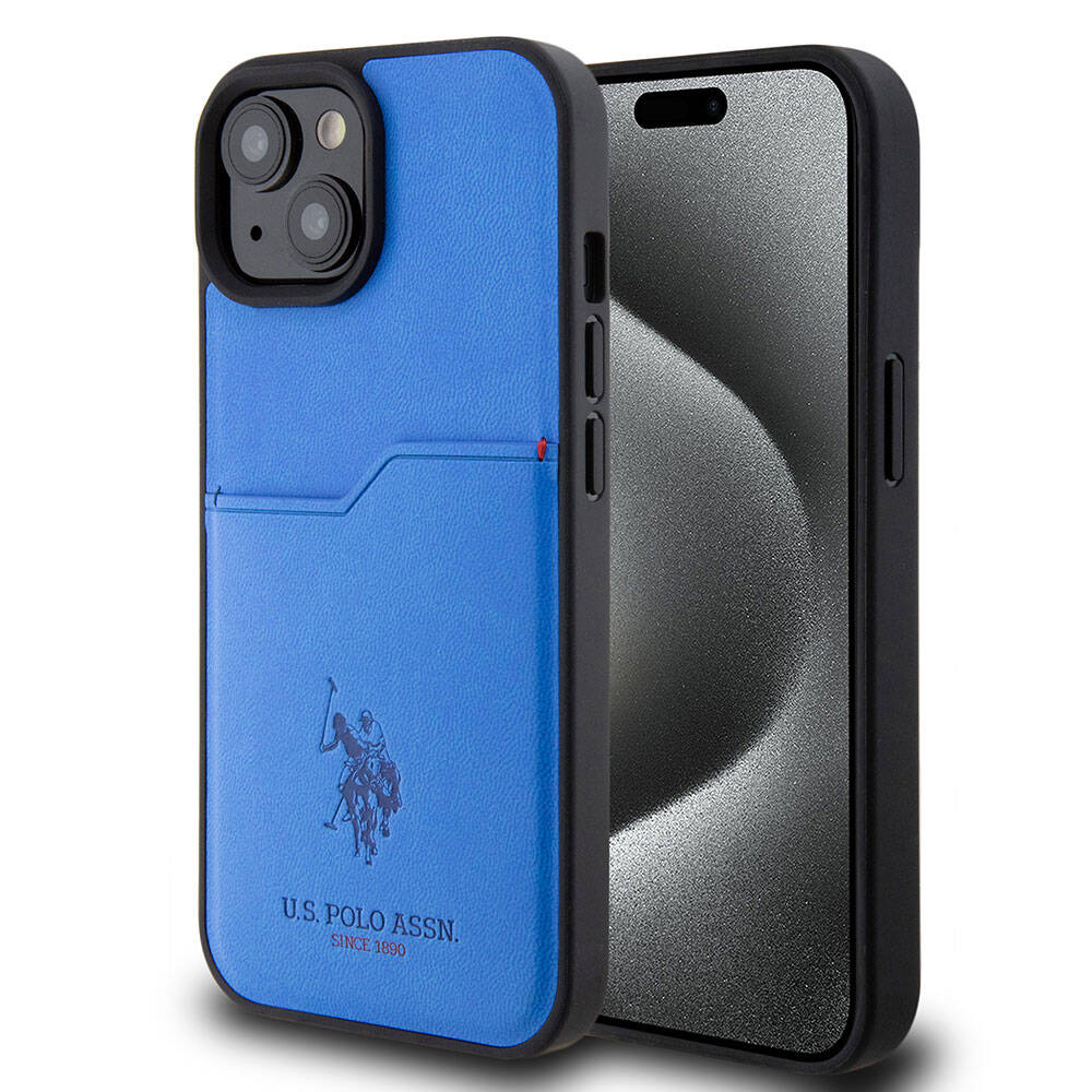 iPhone 15 Kılıf U.S. Polo Assn. Orjinal Lisanslı Baskı Logolu PU Kartlıklı Kılıf