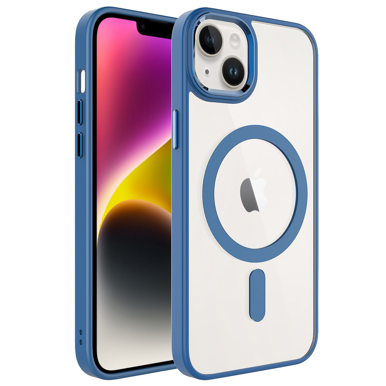 iPhone 15 Kılıf Wireless Şarj Özellikli Zore Krom M-safe Silikon Kılıf