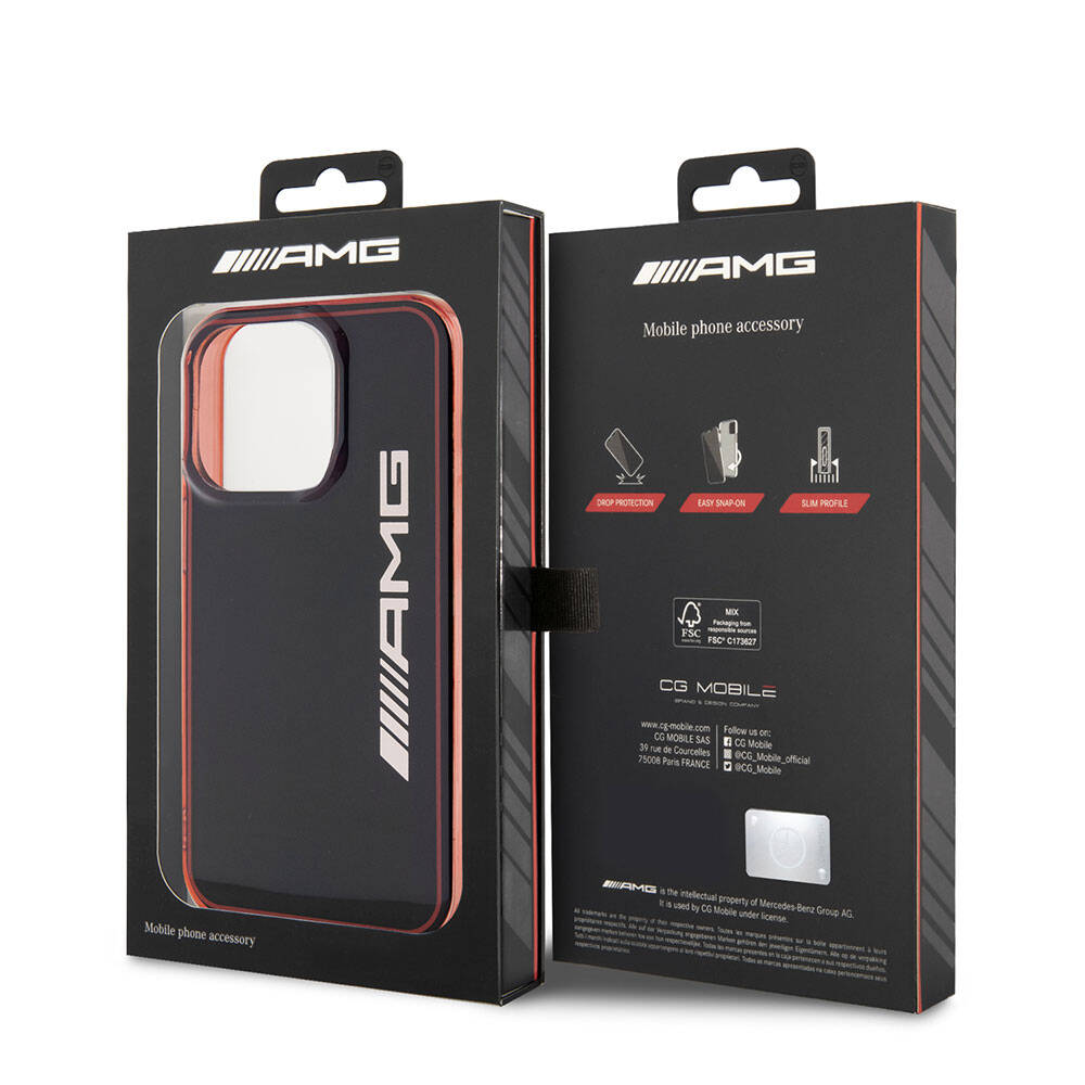 iPhone 15 Pro Kılıf AMG Orjinal Lisanslı Çift Katmanlı Şeffaf Büyük Logo Kılıf