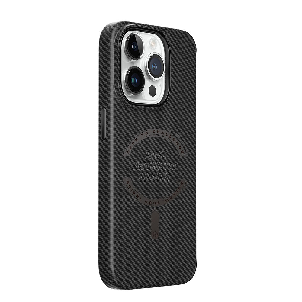 iPhone 15 Pro Kılıf Wiwu LCC-107 Karbon Fiber M-safe Şarj Özellikli Kamera Korumalı Kabon Kılıf