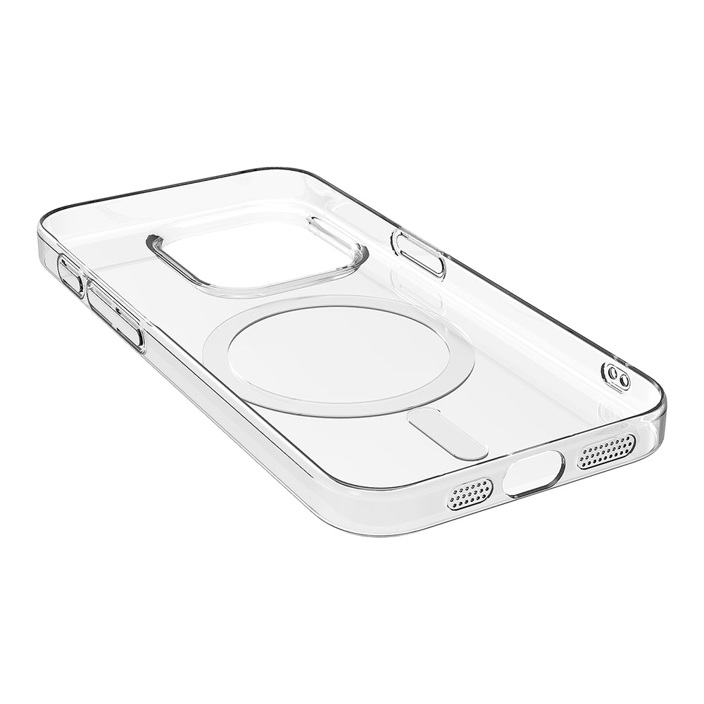 iPhone 15 Pro Kılıf Zore M-safe Şarj Özellikli Şeffaf Tek Kamera Çerçeveli Porto Kılıf