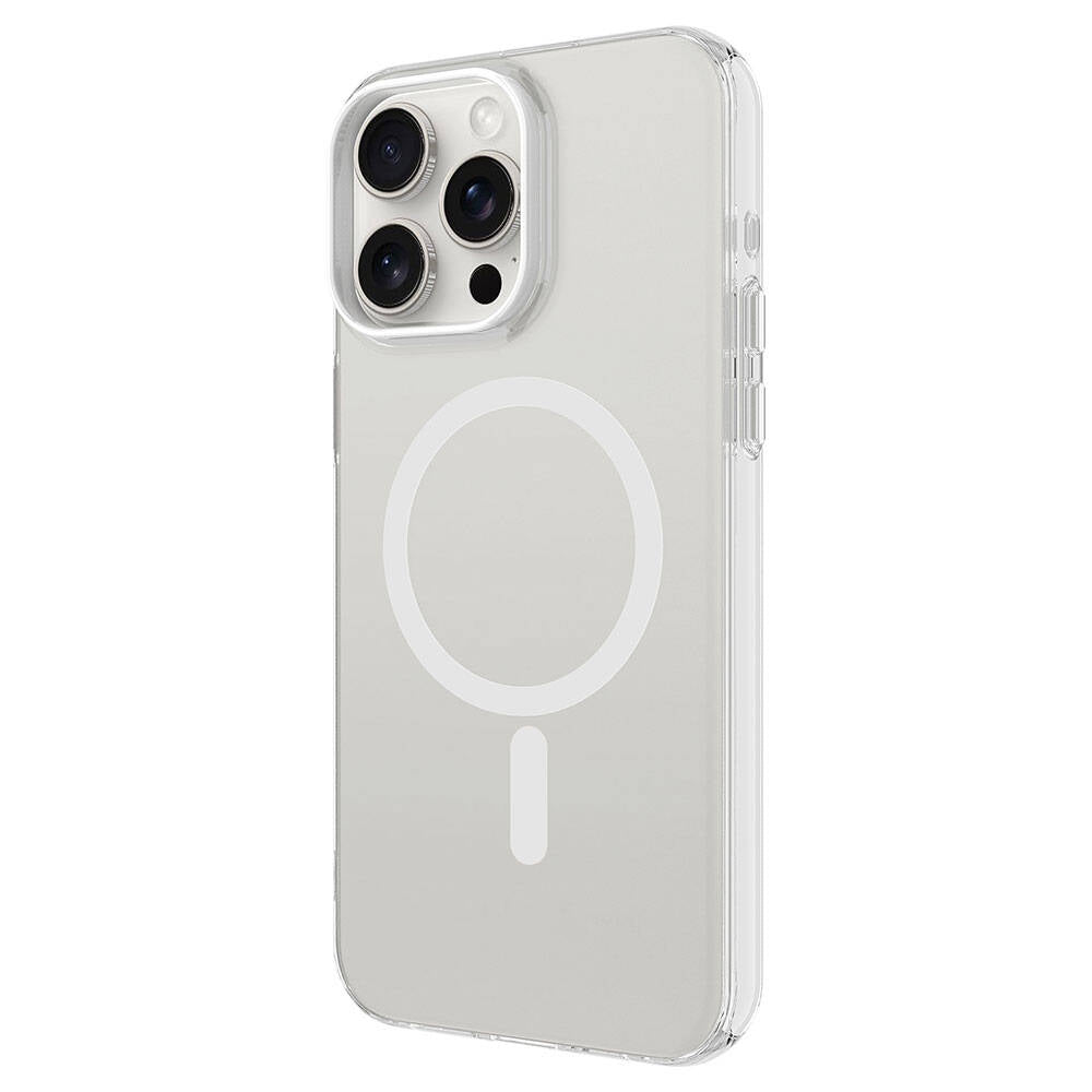 Apple iPhone 15 Pro Max Kılıf Zore Magsafe Şarj Özellikli Buzlu Transparan C-Pro Sert Kapak