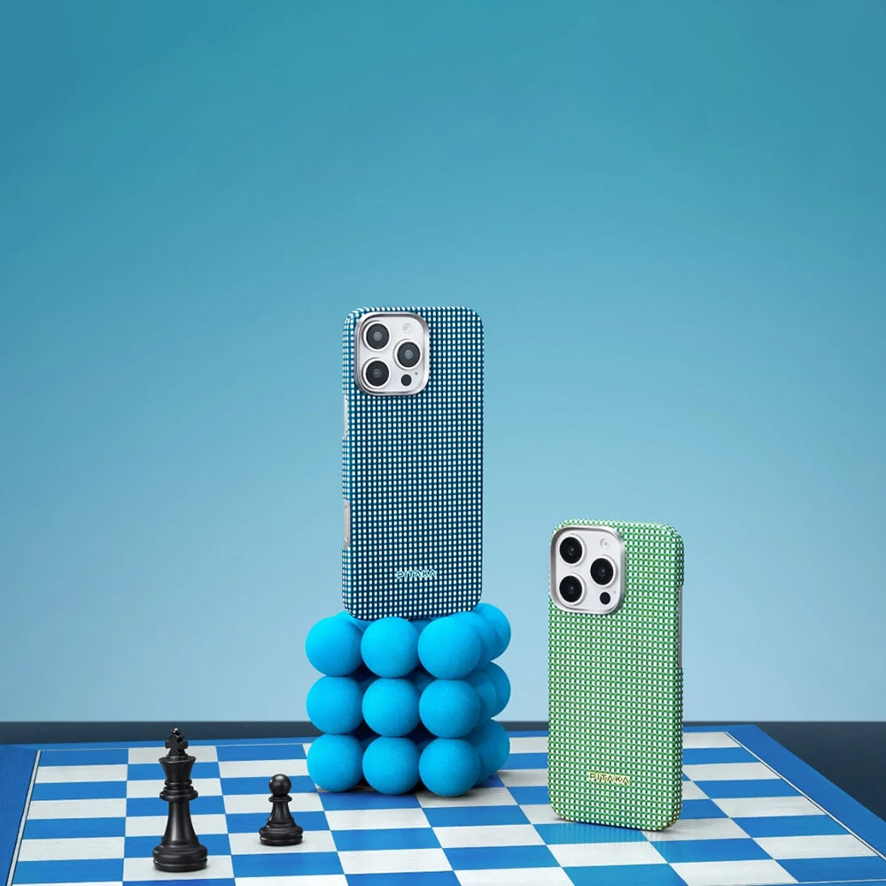 iPhone 16 Kılıf M-safe Şarj Özellikli Aramid Fiber Pitaka Ultra-Slim Classic Serisi Ocean Blue Kılıf