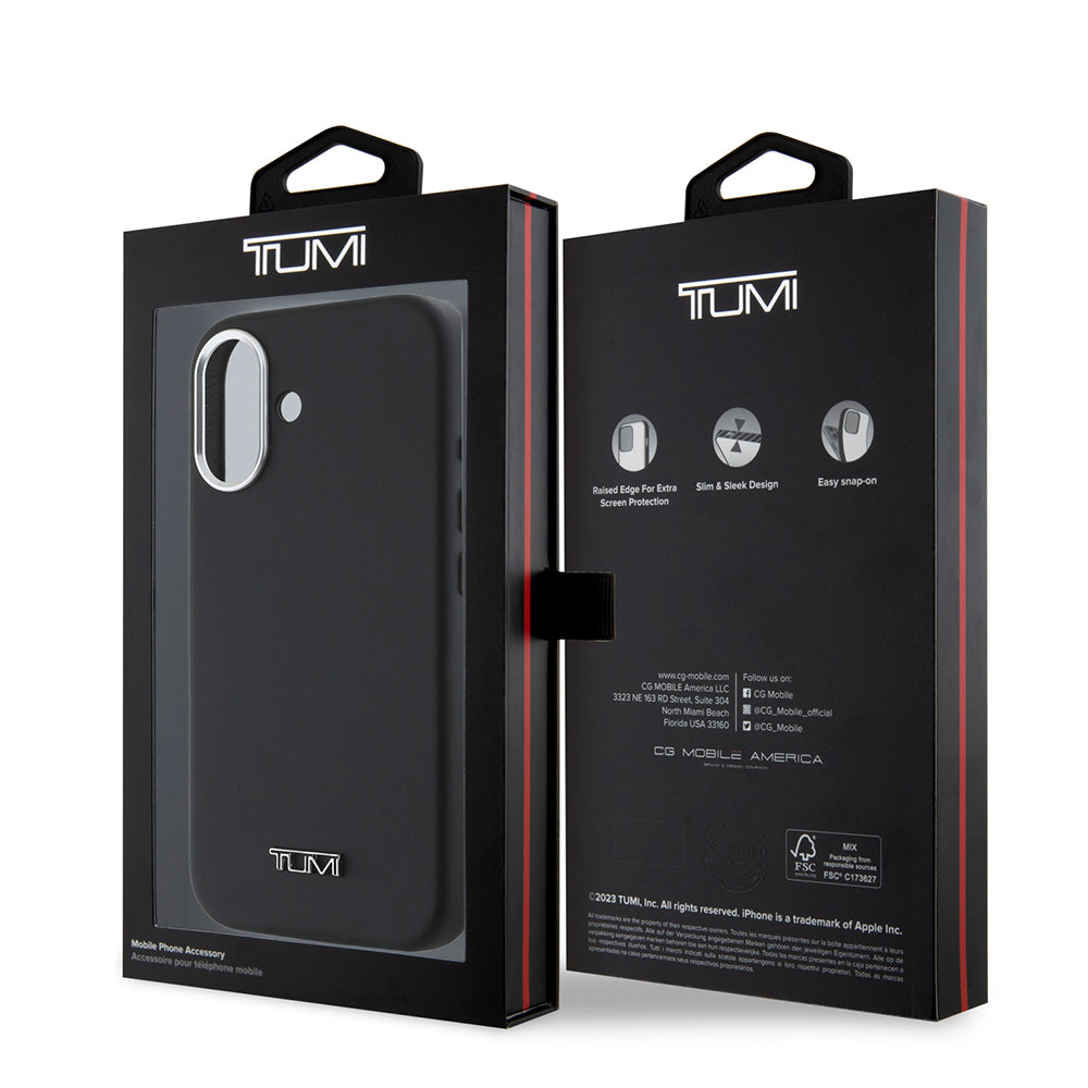 iPhone 16 Kılıf TUMI Orjinal Lisanslı M-safe Şarj Özellikli Metal Yazı Logolu PU Deri Kılıf