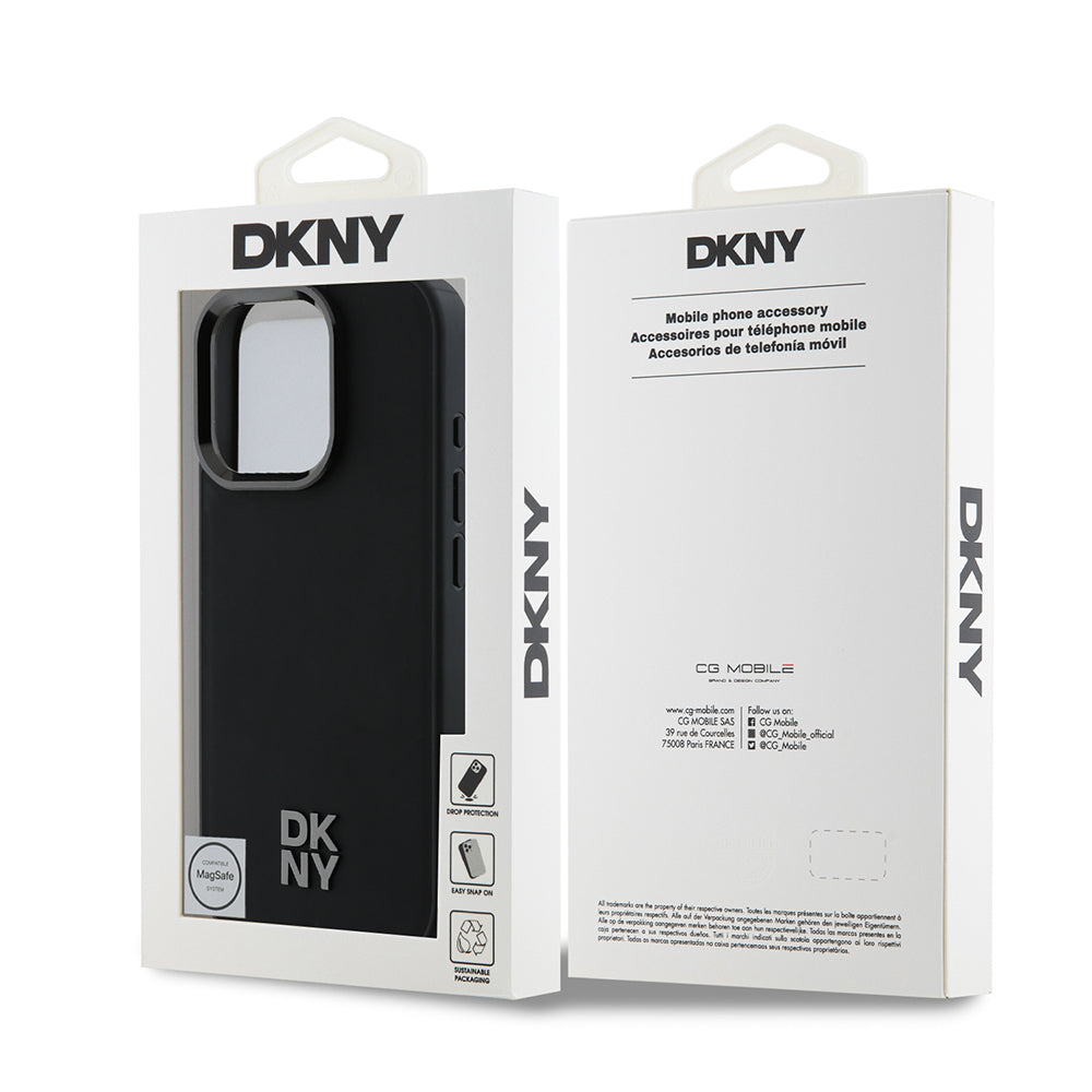 iPhone 16 Pro Kılıf DKNY Orjinal Lisanslı M-safe Şarj Özellikli Metal Logolu PU Deri Plain Kılıf