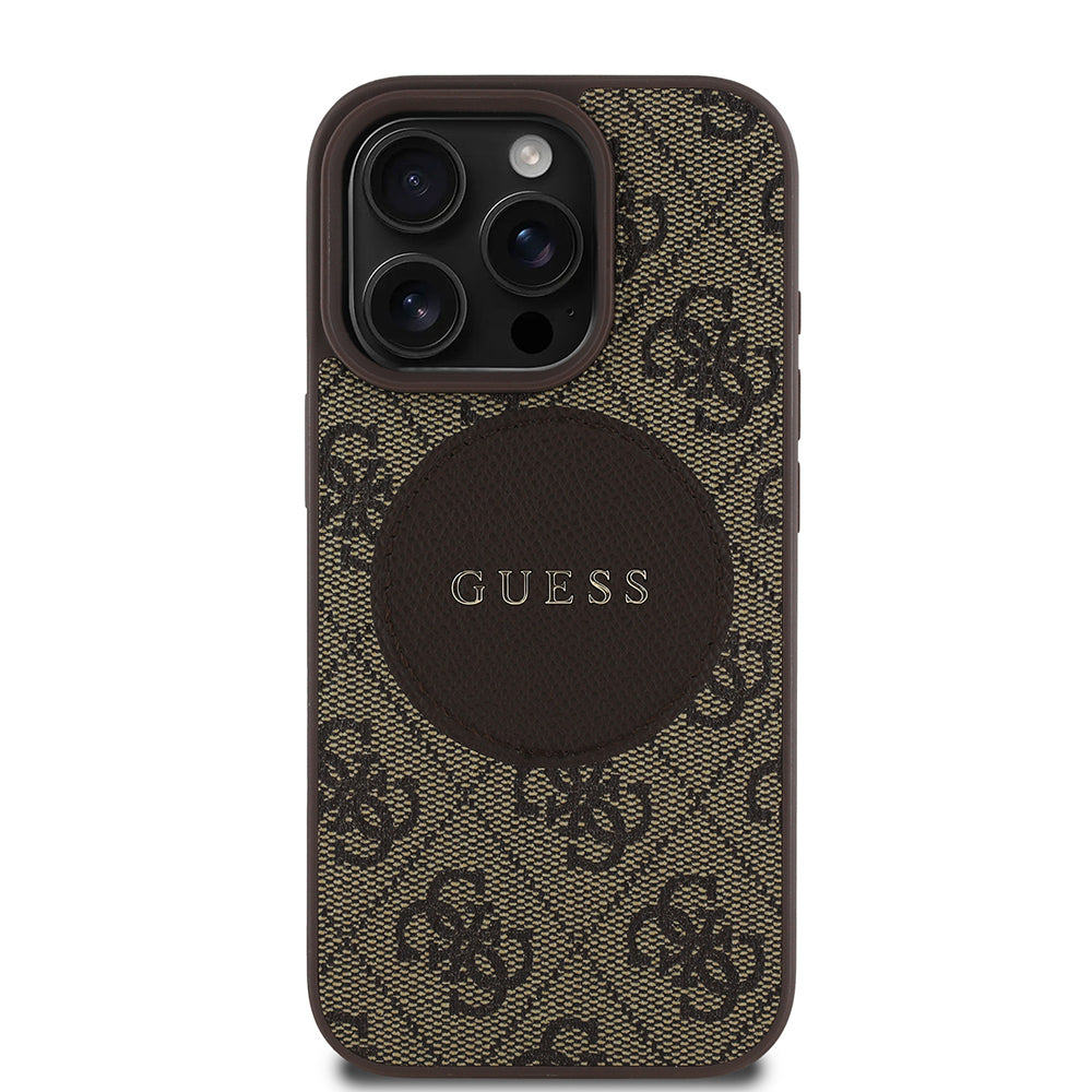 iPhone 16 Pro Kılıf Guess Orjinal Lisanslı M-safe Şarj Özellikli Yazı Logolu Circle Classic Kılıf