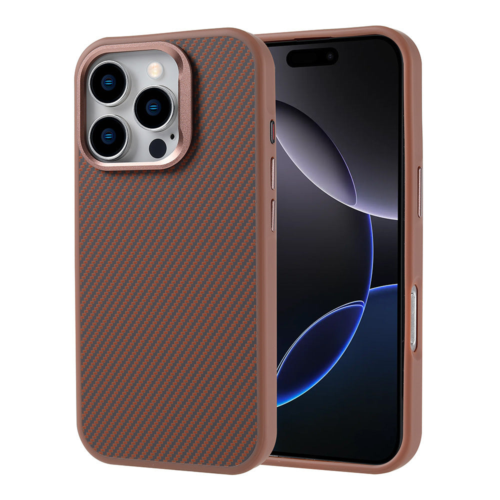 iPhone 16 Pro Kılıf M-safe Şarj Özellikli Karbon Fiber Görünümlü Zore Troy Kılıf