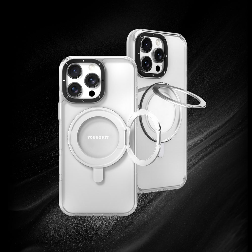 iPhone 16 Pro Max Kılıf M-safe Şarj Özellikli Parmak Ring Standlı Youngkit Pivot Serisi Kılıf