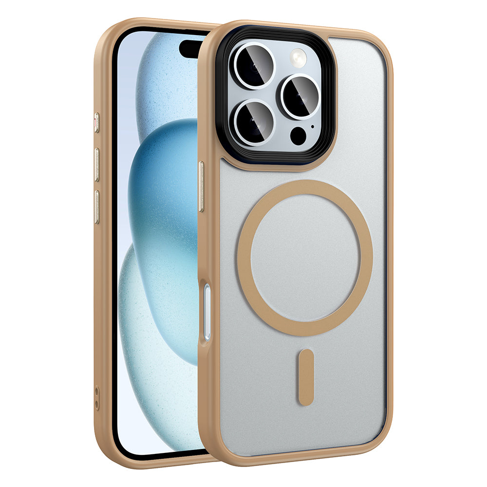 iPhone 16 Pro Max Kılıf Mat Arka Yüzey Wireless Şarj Özellikli Zore Flet M-safe Kılıf