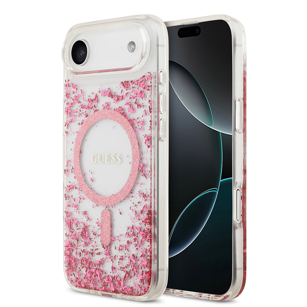 iPhone 17 Air Kılıf Guess Orjinal Lisanslı M-safe Şarj Özellikli Transparan Resin Bottom Kılıf