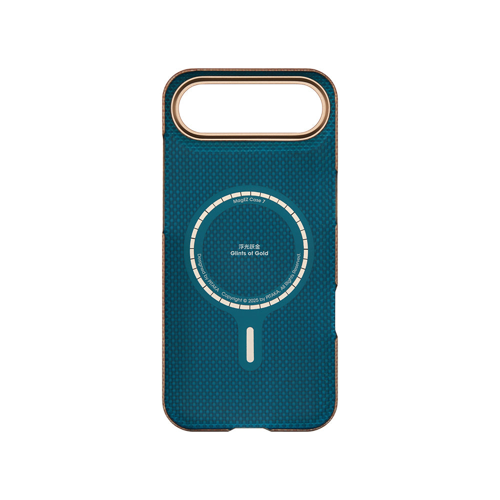 iPhone 17 Air Kılıf M-safe Şarj Özellikli Aramid Fiber Pitaka Glints of Gold Ultra Slim Serisi Kılıf