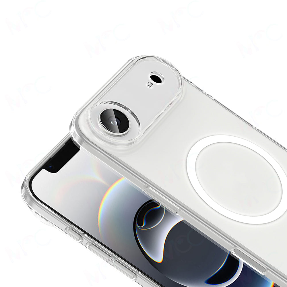 iPhone 17 Air Kılıf Zore M-safe Şarj Özellikli Şeffaf Kamera Çerçeveli Porto Kılıf