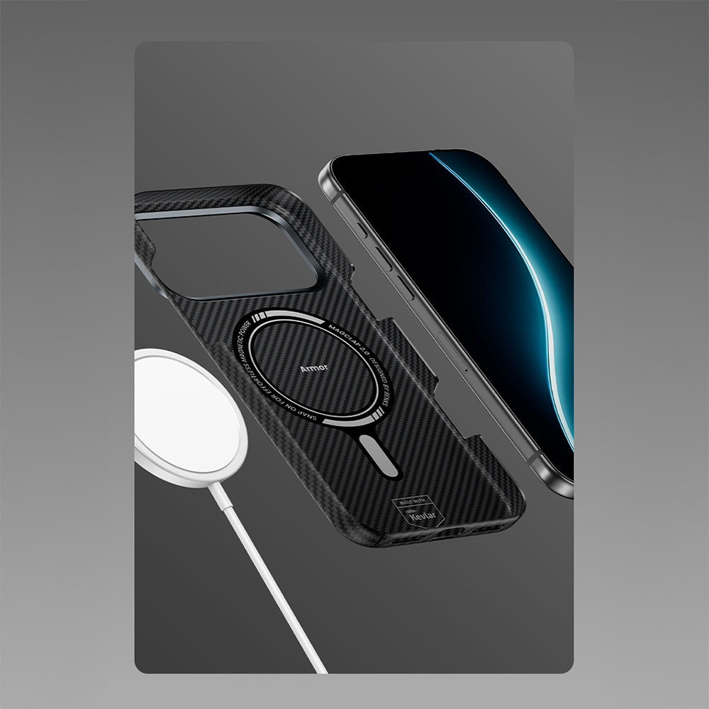 iPhone 17 Kılıf Benks M-safe Şarj Özellikli Metal Kamera Çerçeveli Magnetik ArmorAir 600D Kevlar Fiber Kılıf