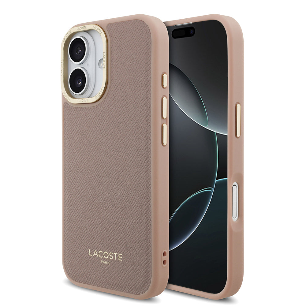 iPhone 17 Kılıf Lacoste Orjinal Lisanslı M-safe Şarj Özellikli Champs Elysees PU Deri Tasarımlı Kılıf