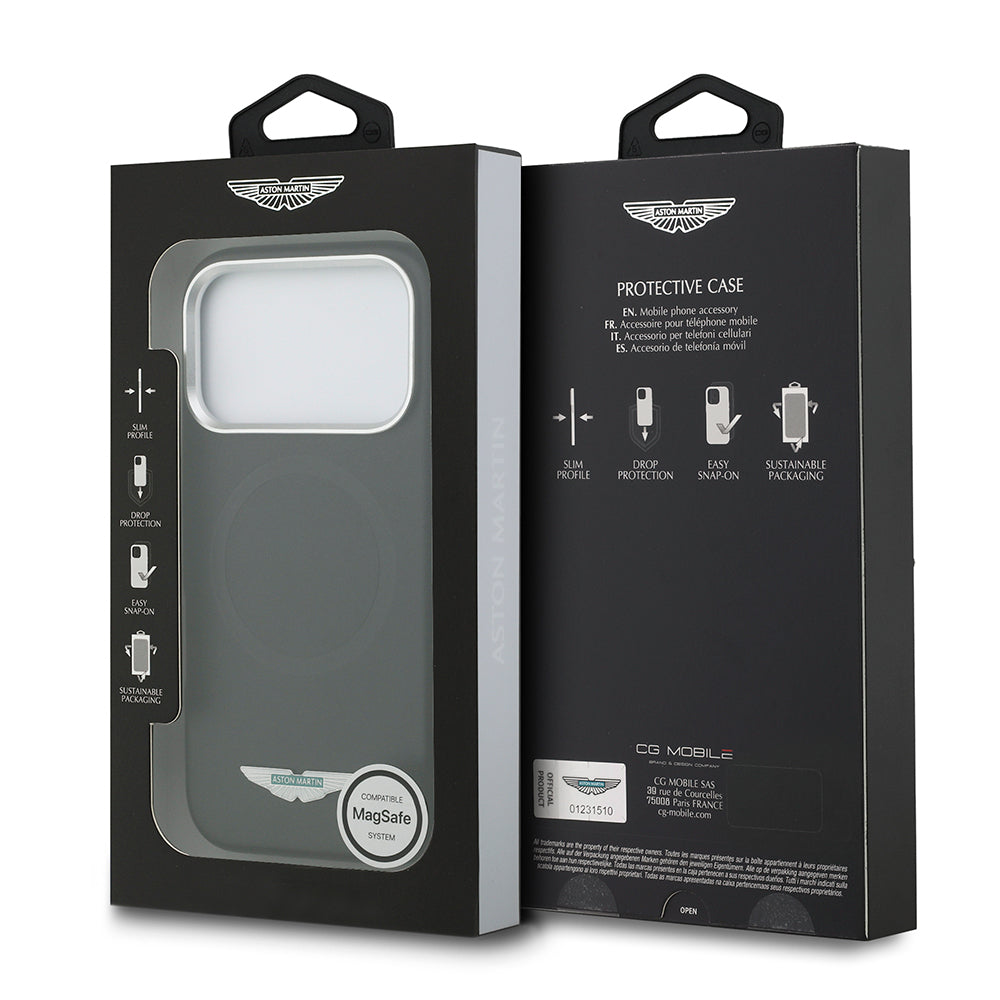 iPhone 17 Pro Kılıf Aston Martin Orjinal Lisanslı M-safe Şarj Özellikli Metal Logolu PU Deri Kılıf