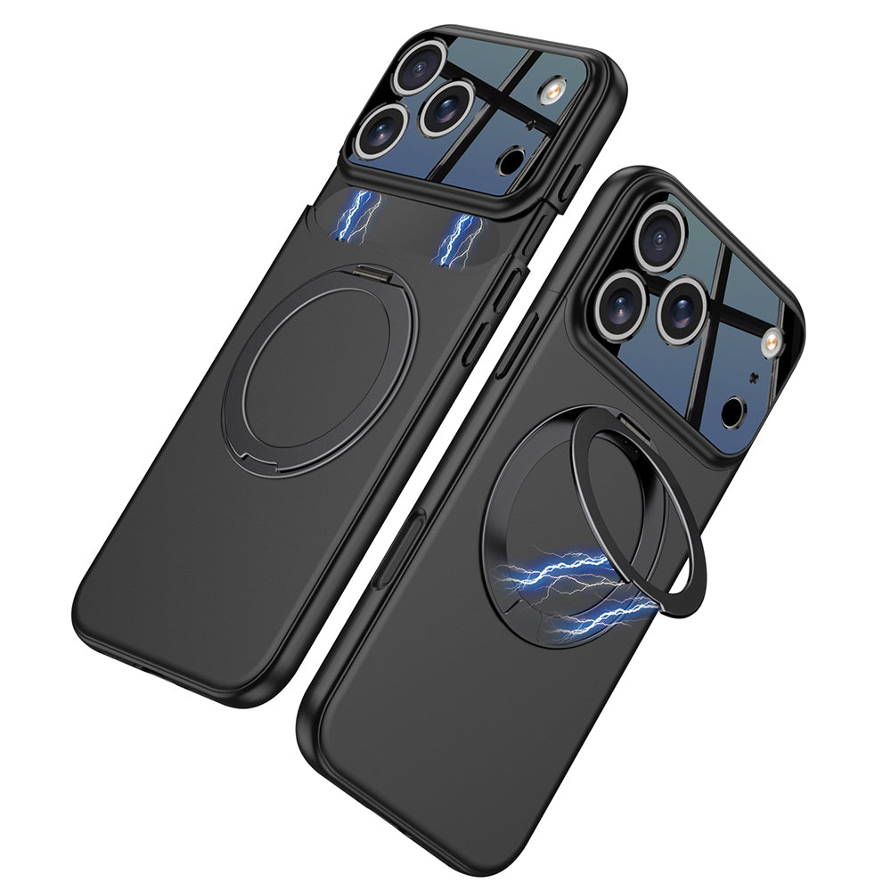 iPhone 17 Pro Kılıf M-safe Şarj Özellikli 360 Derece Standlı Çift Parçalı Zore Torino Kılıf