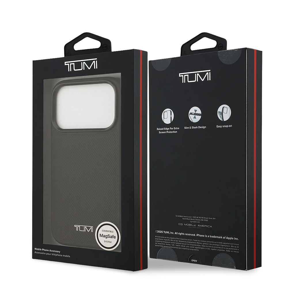 iPhone 17 Pro Kılıf TUMI M-safe Şarj Özellikli Deri Noktalı Dizayn Kılıf
