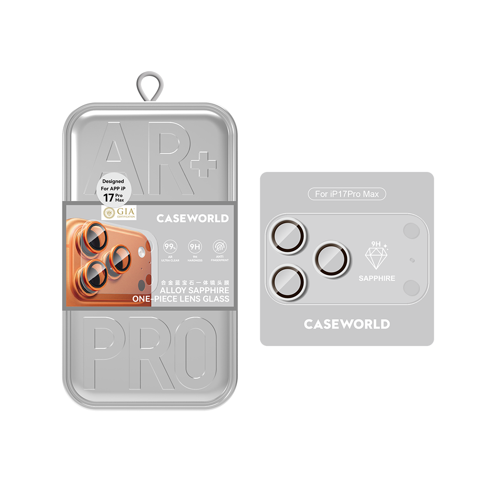 Apple iPhone 17 Pro Max CaseWorld Alloy Sapphire Safir One-Piece Anti Reflective Safir Kamera Lens Koruyucu