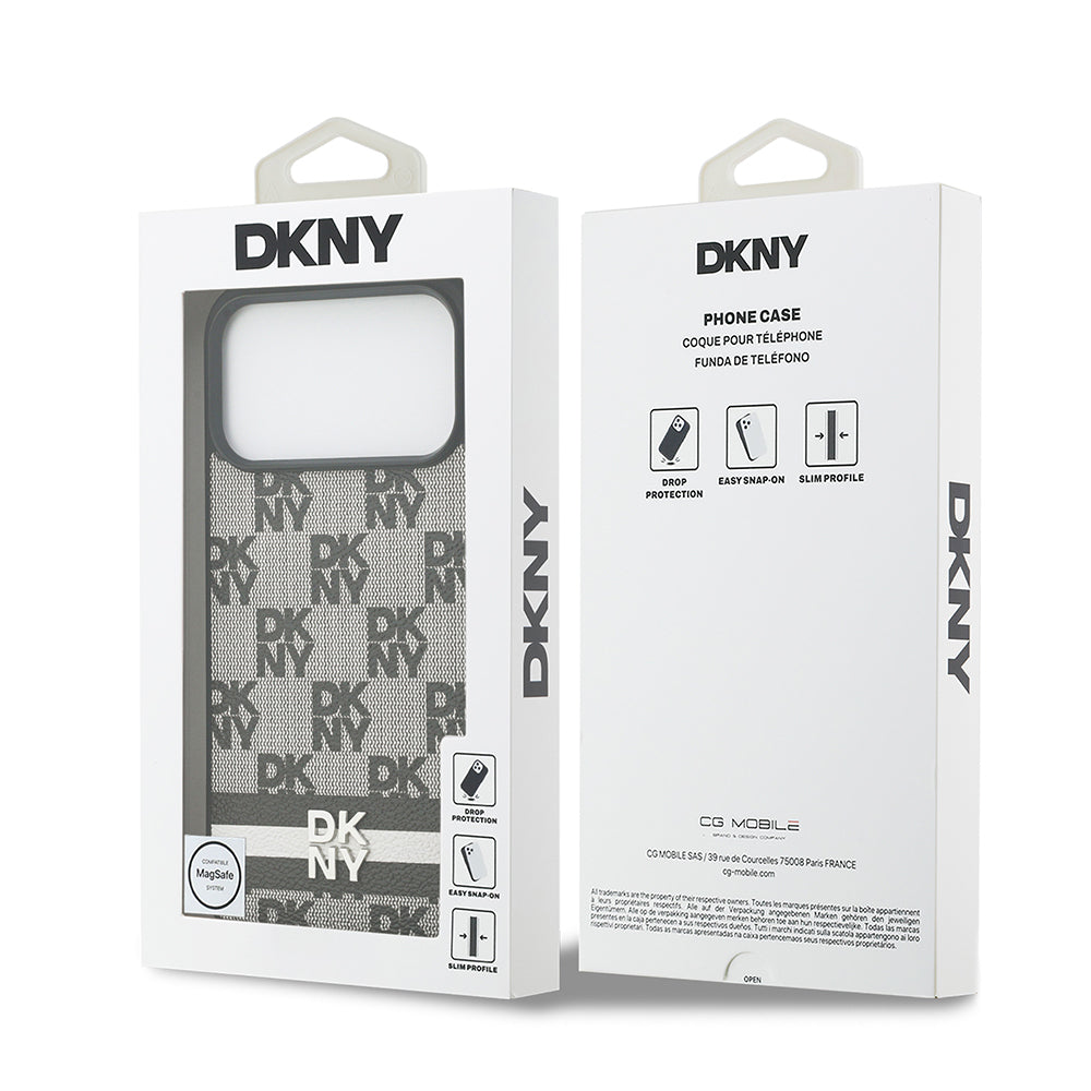 iPhone 17 Pro Max Kılıf DKNY Orjinal Lisanslı M-safe Şarj Özellikli 3D Yazılı Metal Logolu Kılıf