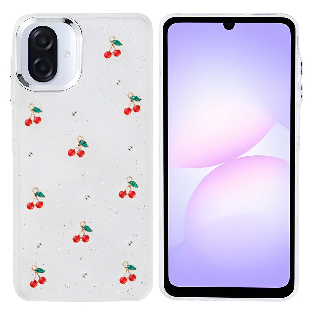 Galaxy A07 Kılıf Airbag Tasarımlı Simli Şeffaf Zore Kutup Kapak