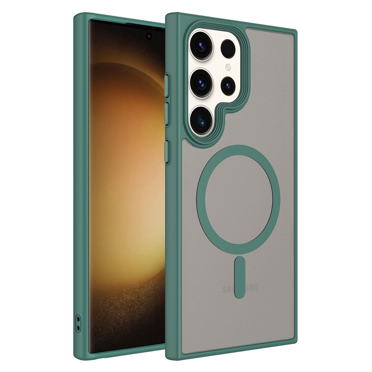 Galaxy S23 Ultra Kılıf Mat Arka Yüzey Wireless Şarj Özellikli Zore Flet M-safe Kılıf