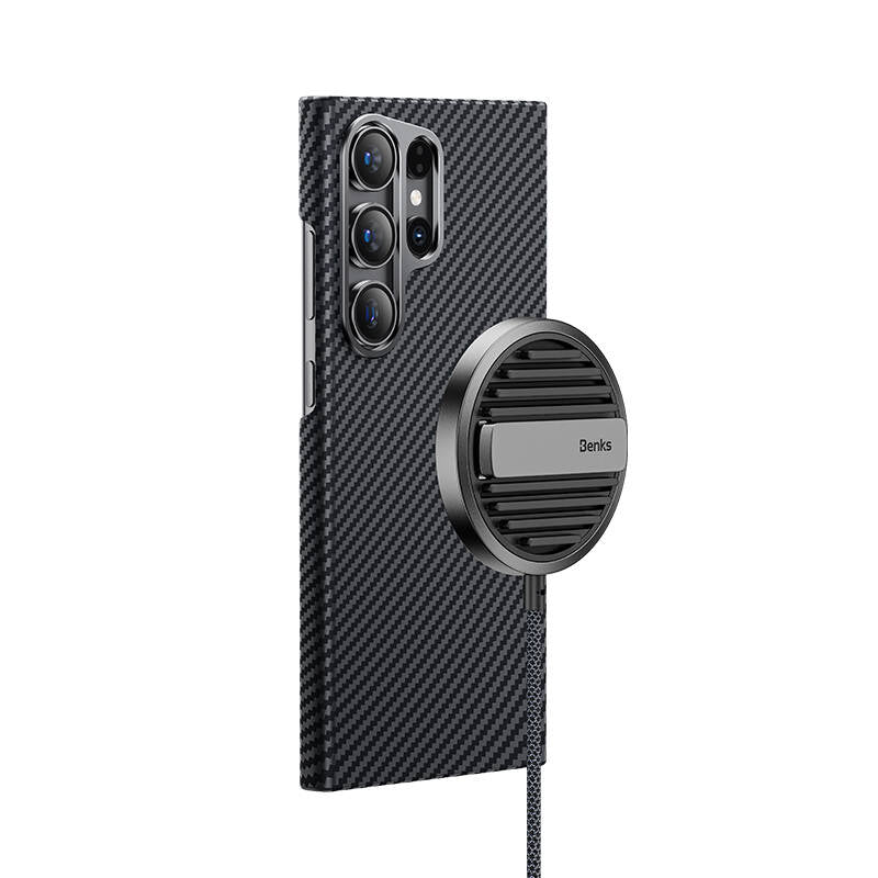 Galaxy S24 Ultra Kılıf M-safe Özellikli Karbon Fiber Benks Essential ArmorAir 600D Kevlar Kılıf