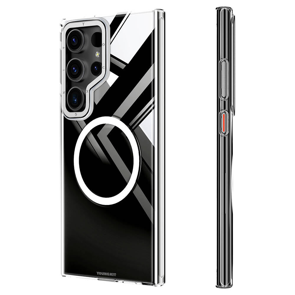 Galaxy S24 Ultra Kılıf M-safe Şarj Özellikli Sararmaya Karşı Dayanıklı Youngkit Clear Crystal Serisi Kılıf