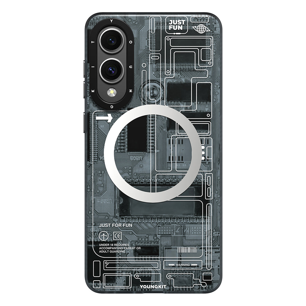 Galaxy S25 Edge Kılıf M-safe Şarj Özellikli Youngkit Technology Serisi Kılıf