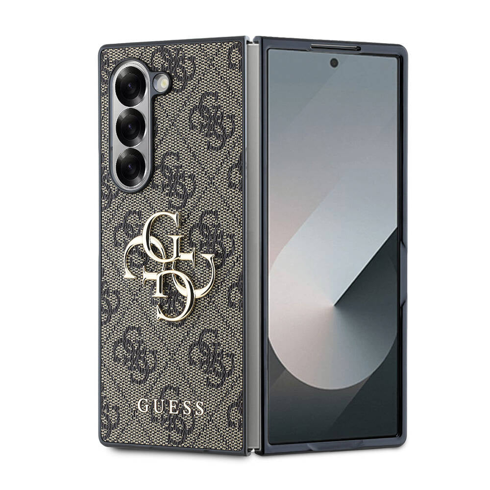Galaxy Z Fold 6 Kılıf Guess Orjinal Lisanslı Leather Metal Logo Kılıf