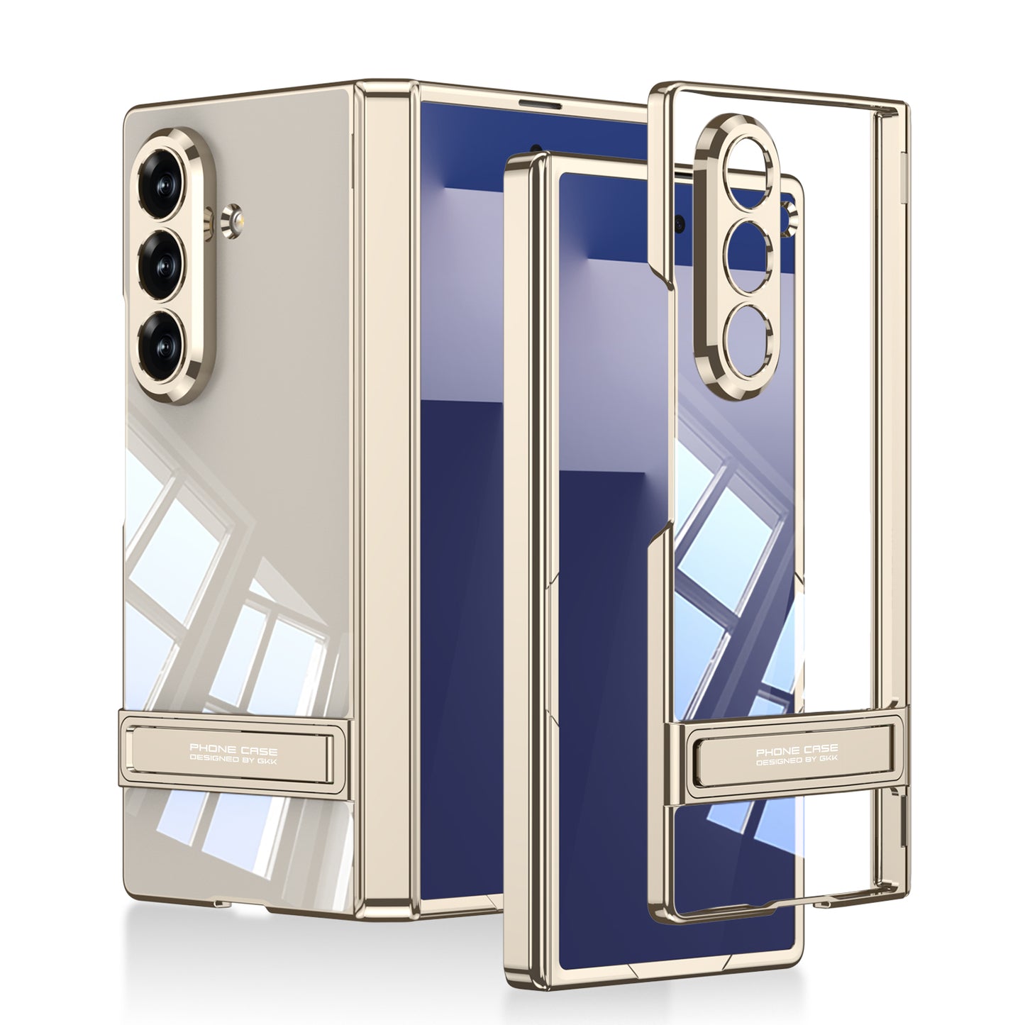 Galaxy Z Fold 7 Kılıf Kamera Korumalı Şeffaf Tasarımlı Zore Lego Standlı Kılıf