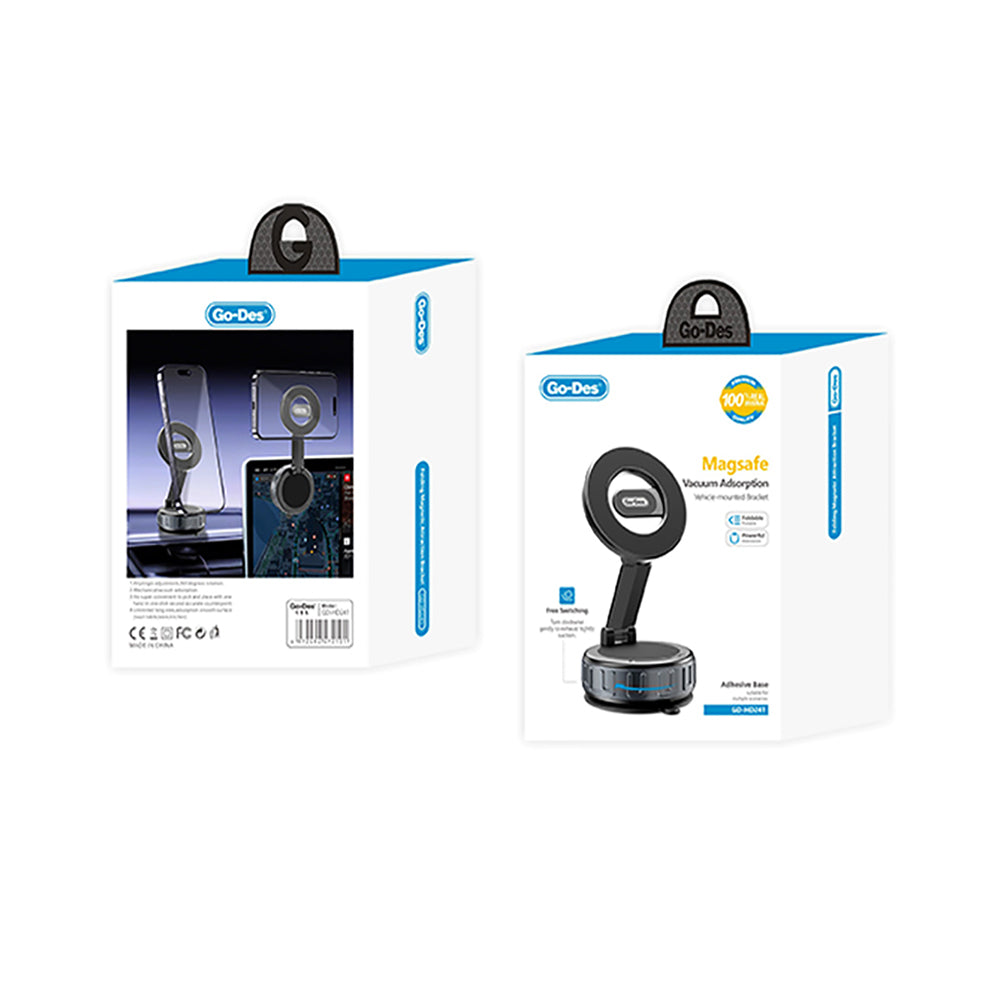 Go Des GD-HD241 360 Derece Dönebilen Vakum Özellikli Magnetik Telefon Tutucu