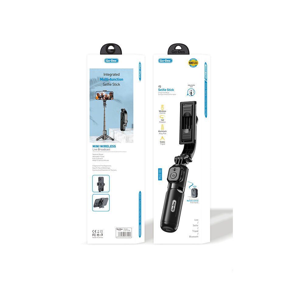Go Des GD-ST66 Kumandalı 360 Derece Dönebilen Selfie Çubuğu ve Tripod