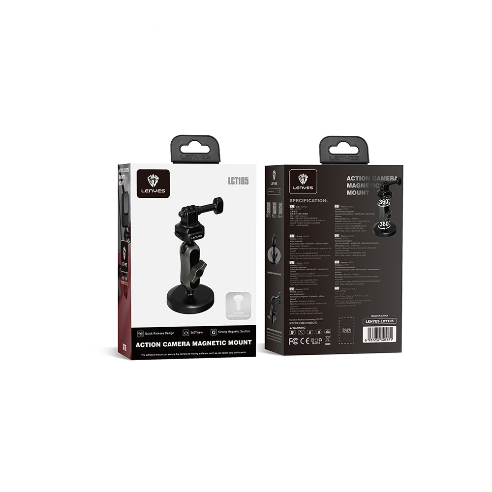 Lenyes LCT105 Teleskopik Vantuzlu Tasarım Aksiyon Kamera Tutucu