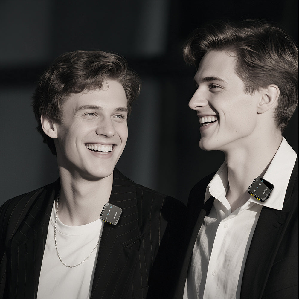 Lenyes LM205 2in1 Type-C Şarj Portlu Yapay Zeka Gürültü Engelleyicili Type-C ve Lightning Bağlantılı Kablosuz Yaka Mikrofonu