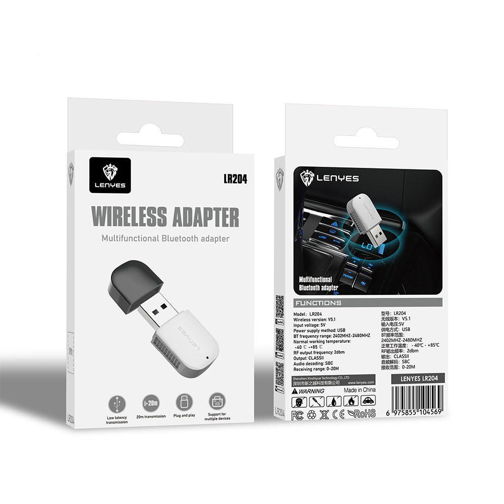 Lenyes LR204 USB Bluetooth 5.1 Wireless Transmitter Adaptör
