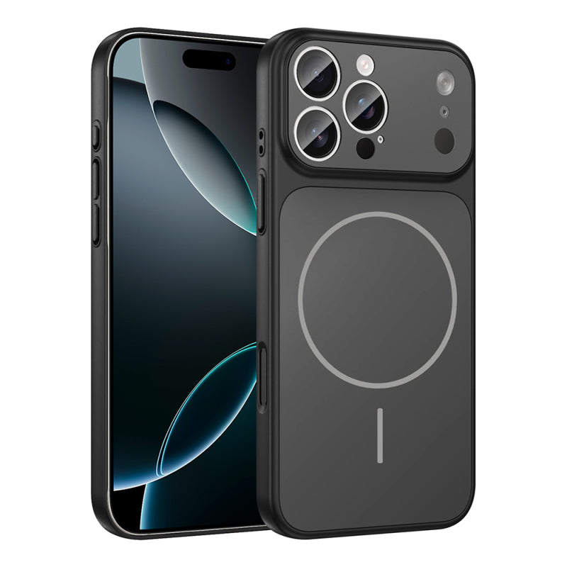 Apple iPhone 16 Pro Max Kılıf Zore M-Safe Şarj Özellikli Kamera Korumalı Formen Kapak Siyah