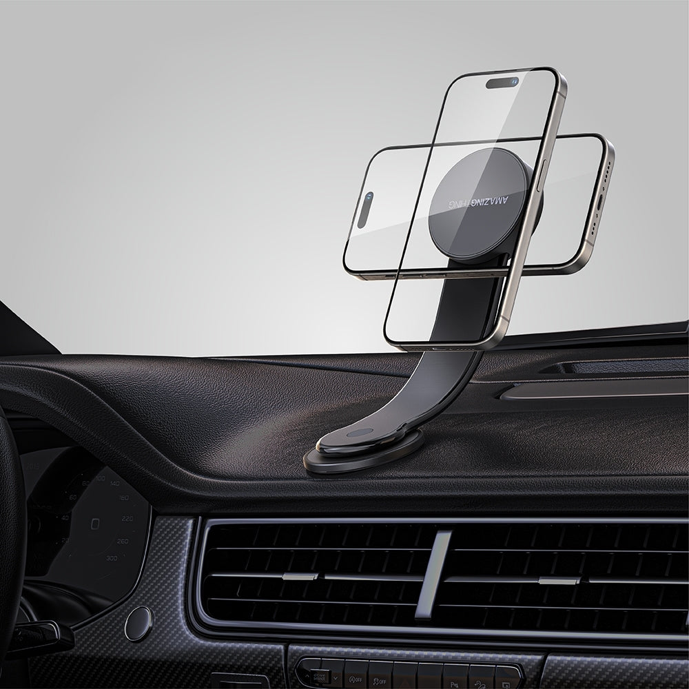 Amazingthing Explorer Pro Mag Magnetik M-safe Uyumlu Bükülebilen Eğimli ve Düz Zemin Araç Telefon Tutucu