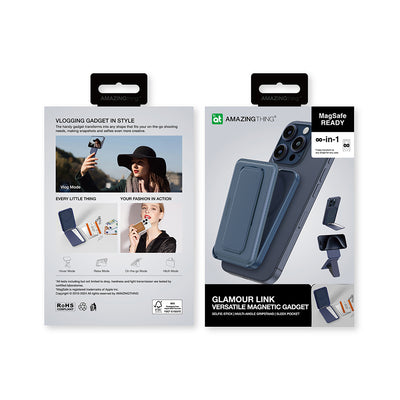 Amazingthing Glamour Link Fonksiyonel Çok Yönlü Grip Standlı Magnetik Kartlık Gri