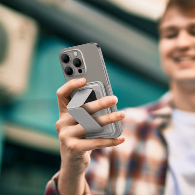 Amazingthing Glamour Link Fonksiyonel Çok Yönlü Grip Standlı Magnetik Kartlık Gri