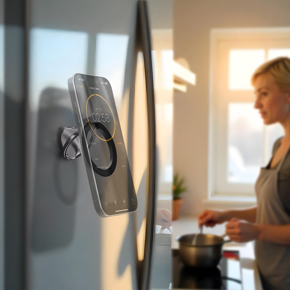 Amazingthing Magnetik 360 Derece Dönebilen Titan MagFlex Serisi Parmak Ring Stand Siyah