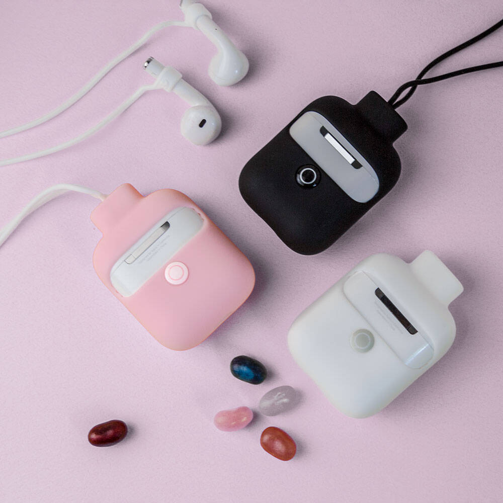 Apple Airpods 2. Nesil Kılıf Boyun Askılı Jelly Bean Tasarımlı Kablosuz Şarj Özellikli Lisanslı Switcheasy ColorBuddy Kapak