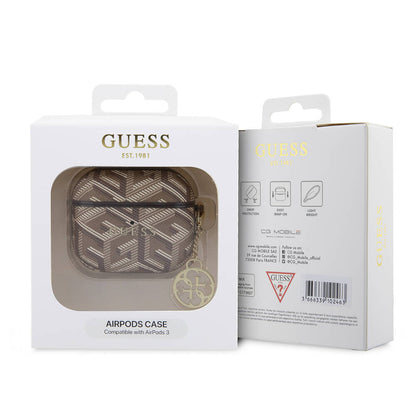 Airpods 3. Nesil Kılıf Guess Orjinal Lisanslı G Cube Desenli 4G Süs Zincirli Kılıf
