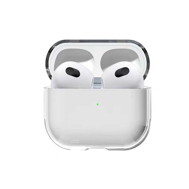 Apple Airpods 3. Nesil Kılıf Şeffaf Sert Kristal Zore Airbag 14 Kılıf